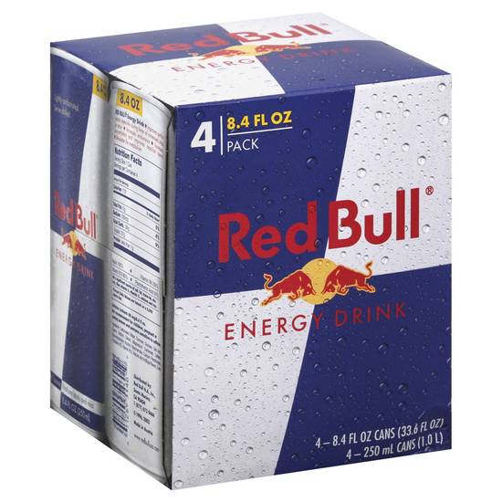 Order Red Bull Energy Drink Cans (8.4 oz x 4 ct) food online from Rite Aid store, Canton on bringmethat.com