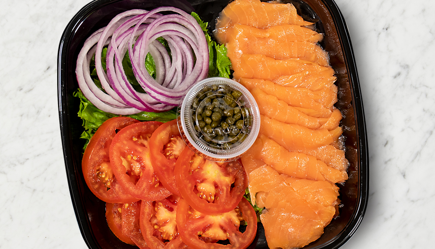 Order Smoked Salmon Plate food online from Bruegger's Bagels store, Durham on bringmethat.com