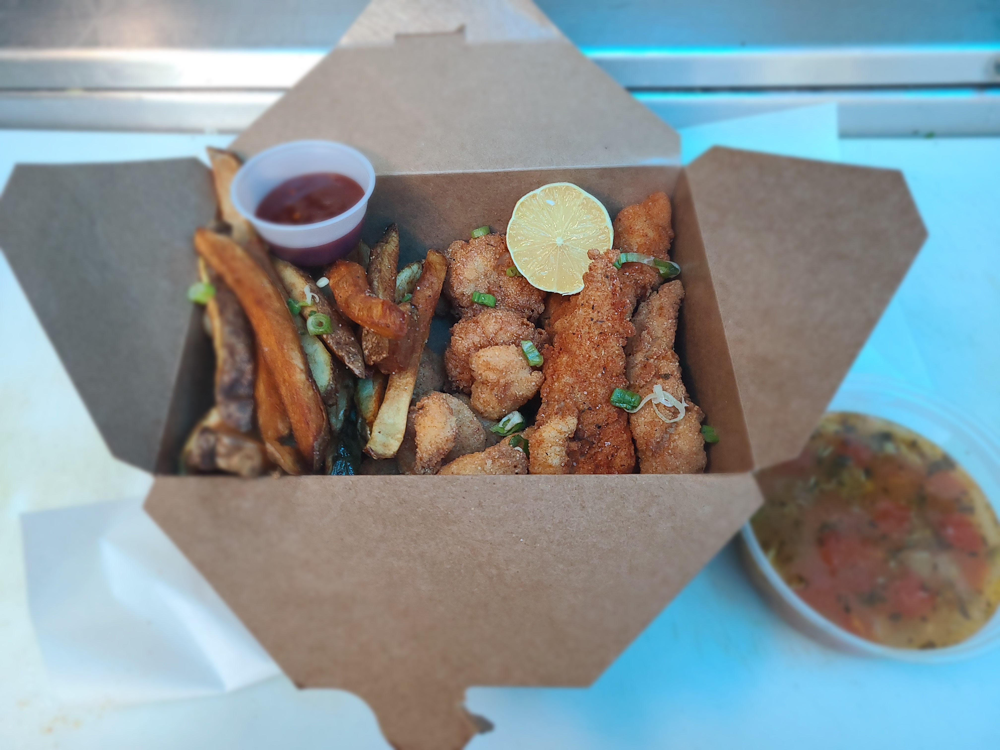 Order Shrimp  and Chips food online from Everything Between Bunzz store, Oakland on bringmethat.com