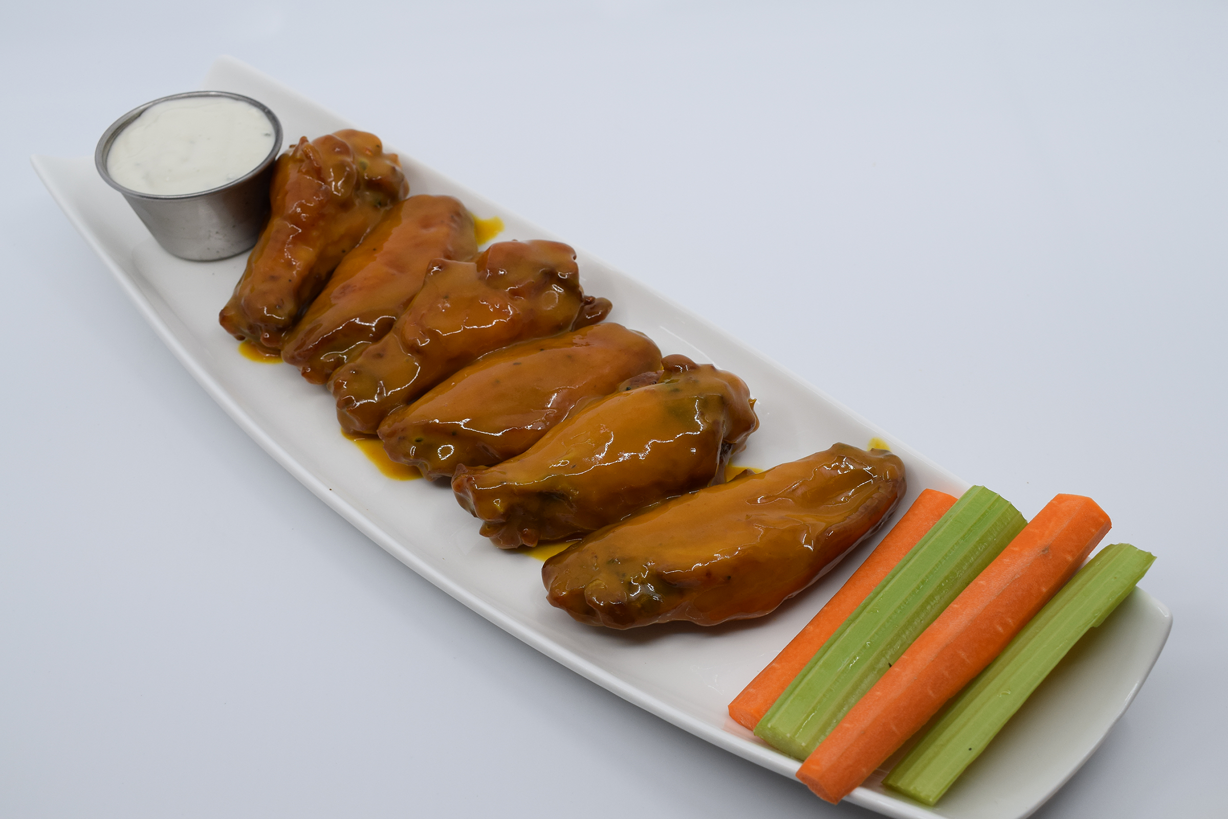 Order Jumbo Carolina Tangy Gold BBQ Wings food online from Mad House Comedy Club store, San Diego on bringmethat.com