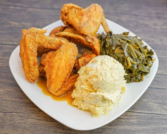 Order Fried Chicken Wings (6 pcs) food online from Mama Southern Style Bbq store, Vauxhall on bringmethat.com