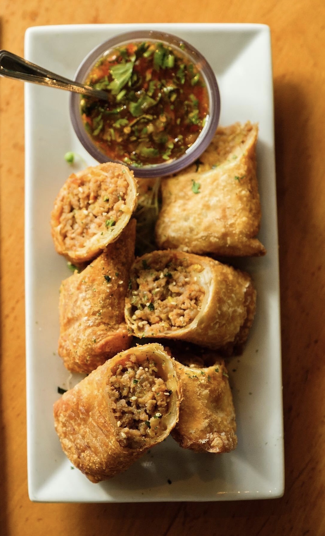 Order Sweet and Spicy Crispy Pork Eggrolls food online from Ginger store, Anchorage on bringmethat.com