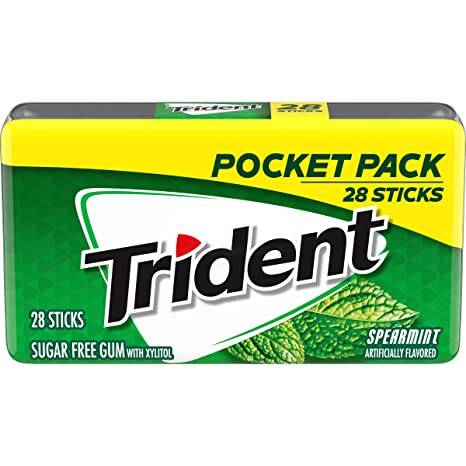 Order Trident Spearmint Sugar Free Gum- 28 Count food online from Pepack Sunoco store, Peapack on bringmethat.com