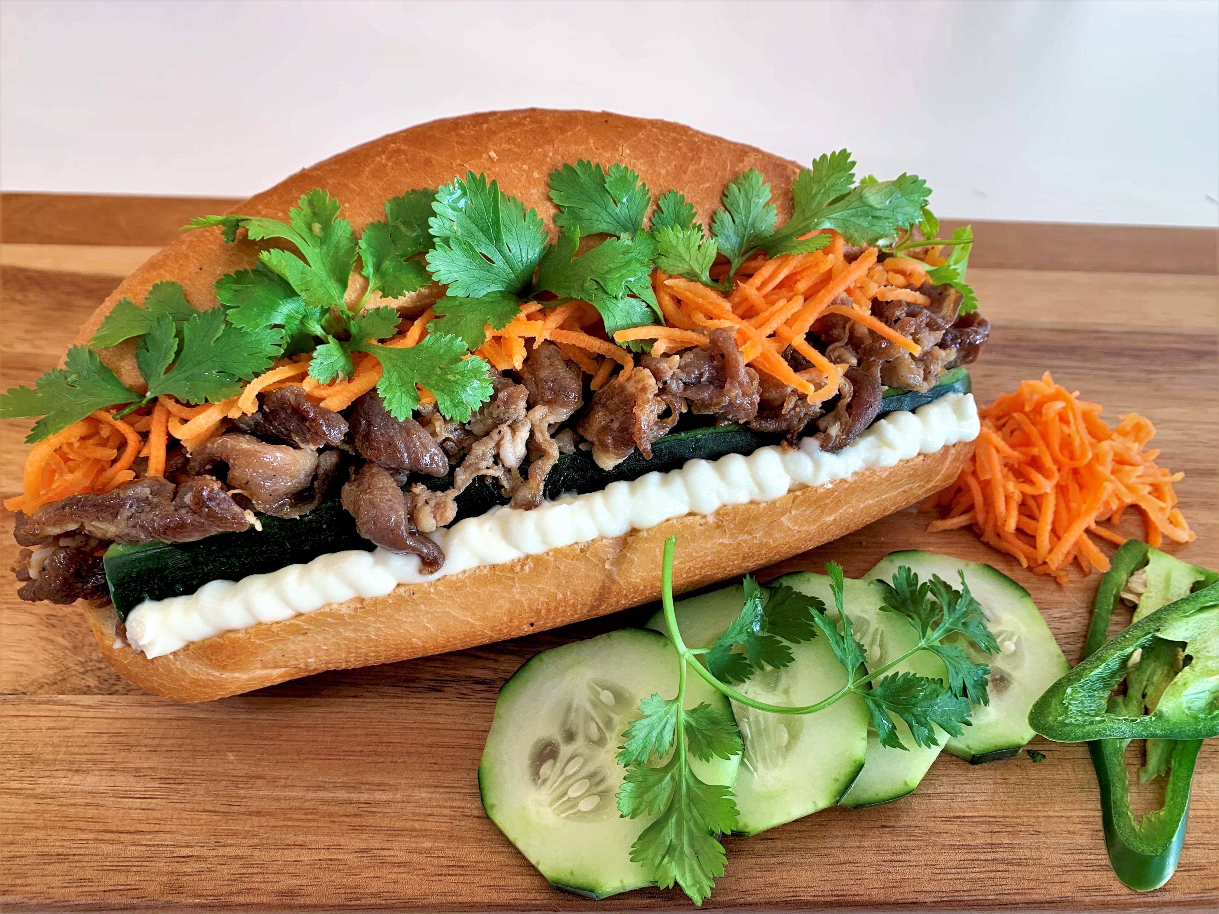 Order Grilled Pork Banh Mi food online from My Cup Of Tea store, San Francisco on bringmethat.com