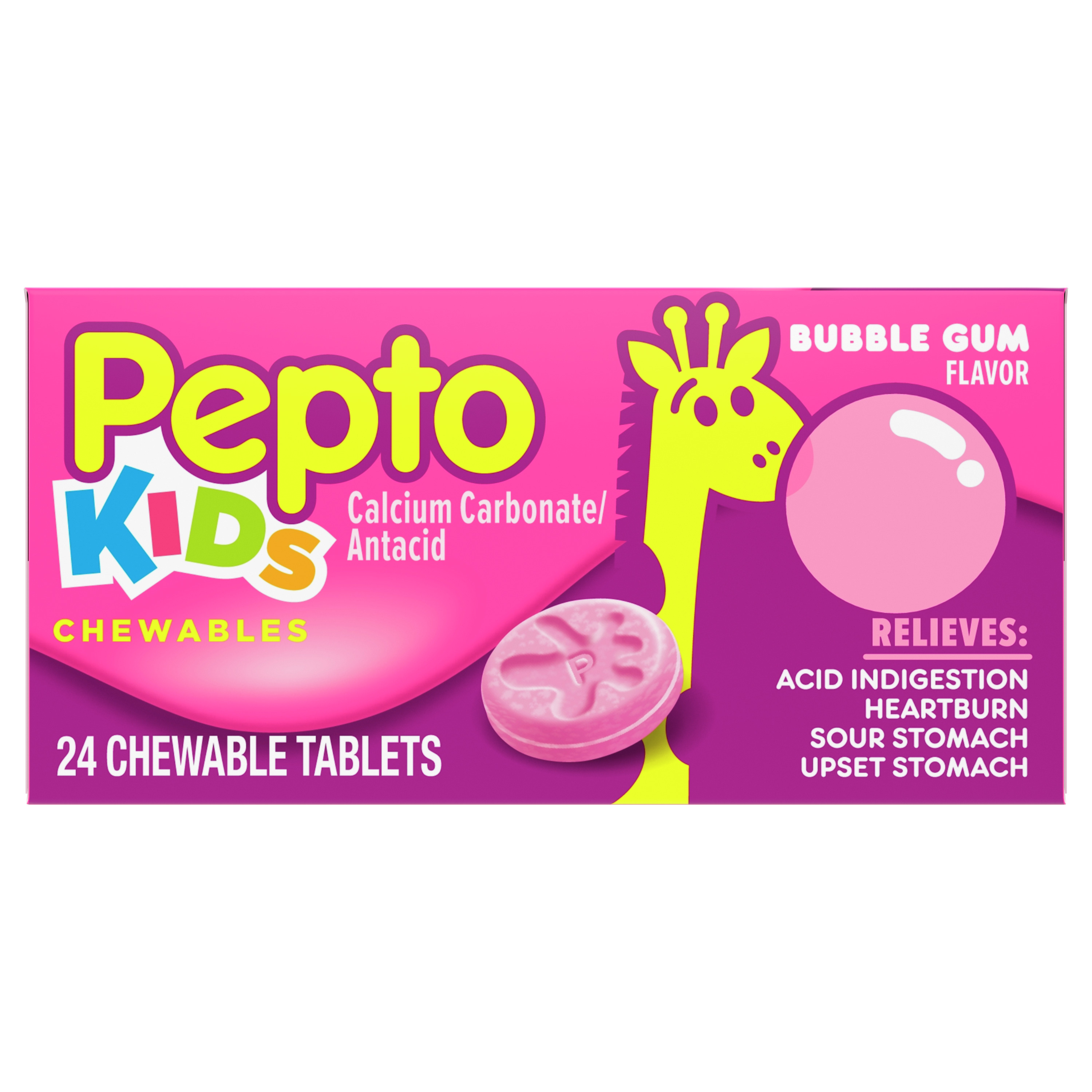 Order Children's Pepto Chewable Antacid Tablets, Bubble Gum - 24 ct food online from Rite Aid store, Chino Hills on bringmethat.com