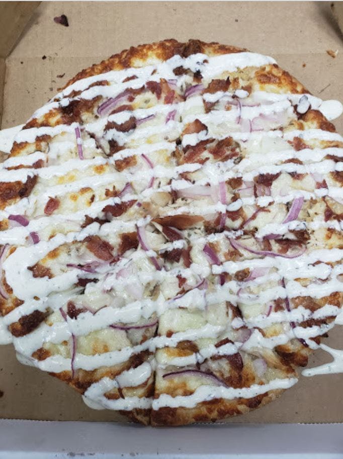 Order Chicken Bacon Ranch Pizza - Small (6 Pieces) food online from Zino's Subs & Pizza store, Madison Heights on bringmethat.com