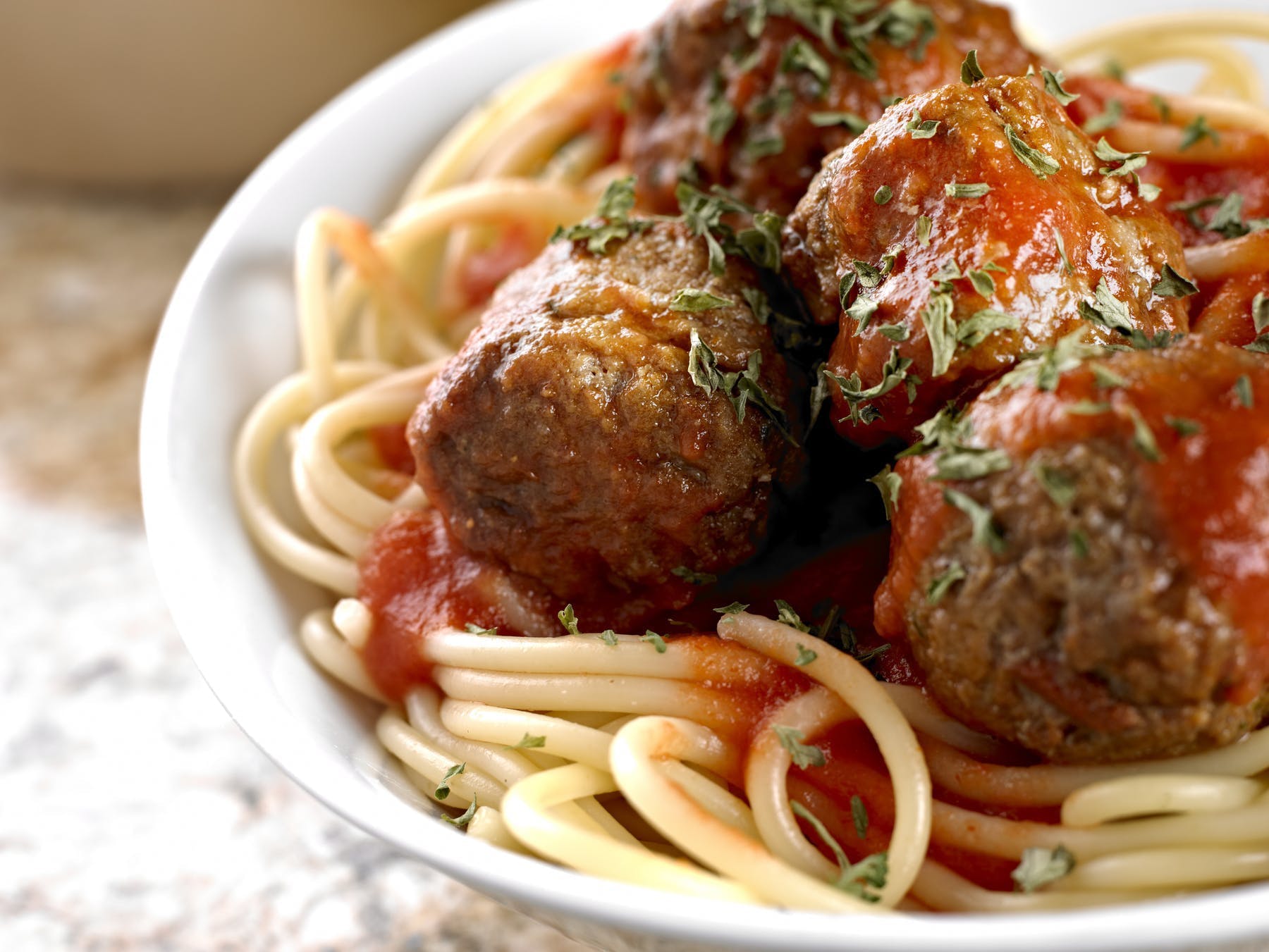 Order Spaghetti with Meatballs - Entree food online from Roma Breakfast & Pizzeria store, Columbia on bringmethat.com