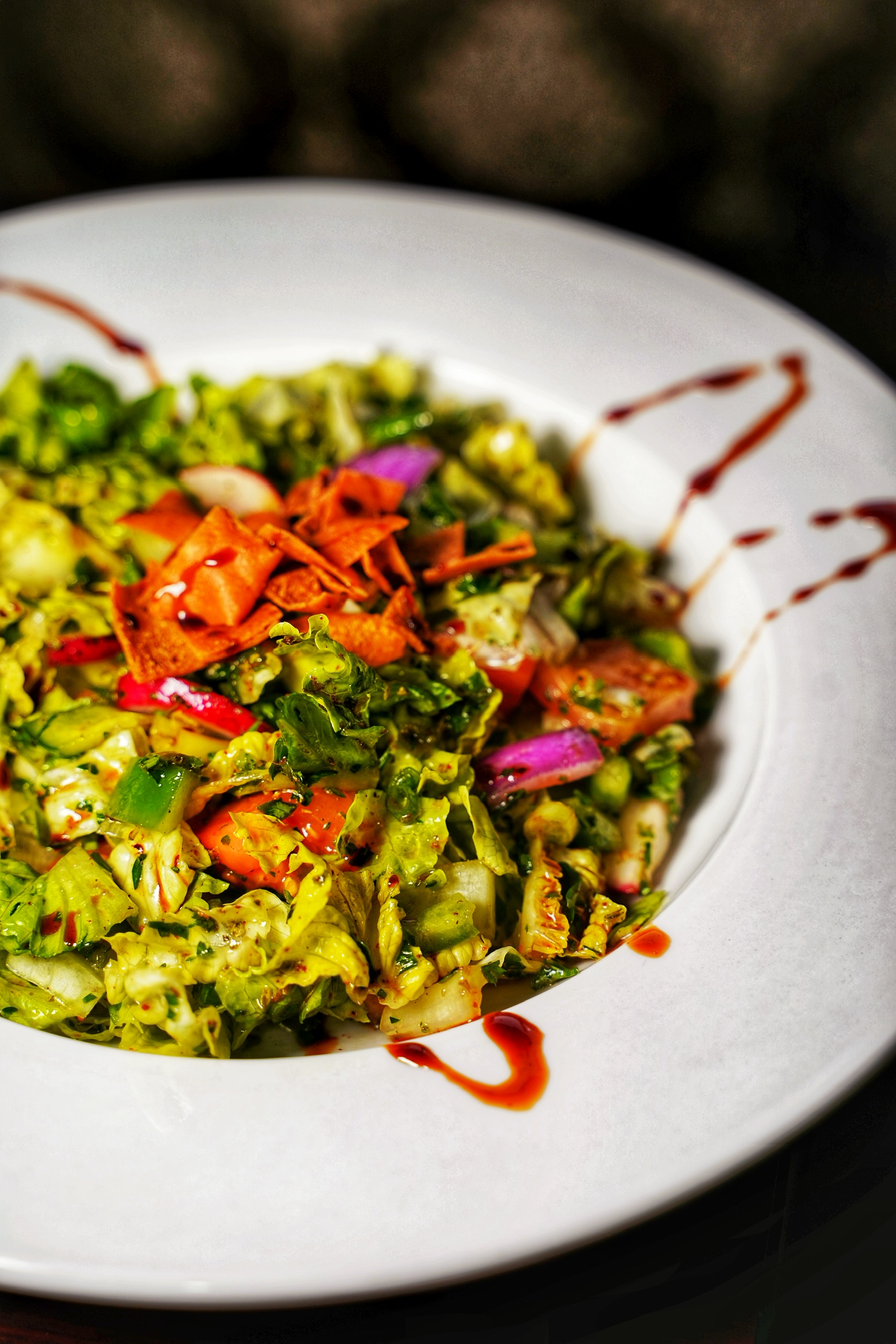 Order Fattoush Salad food online from Antika Cafe And Grill store, Houston on bringmethat.com