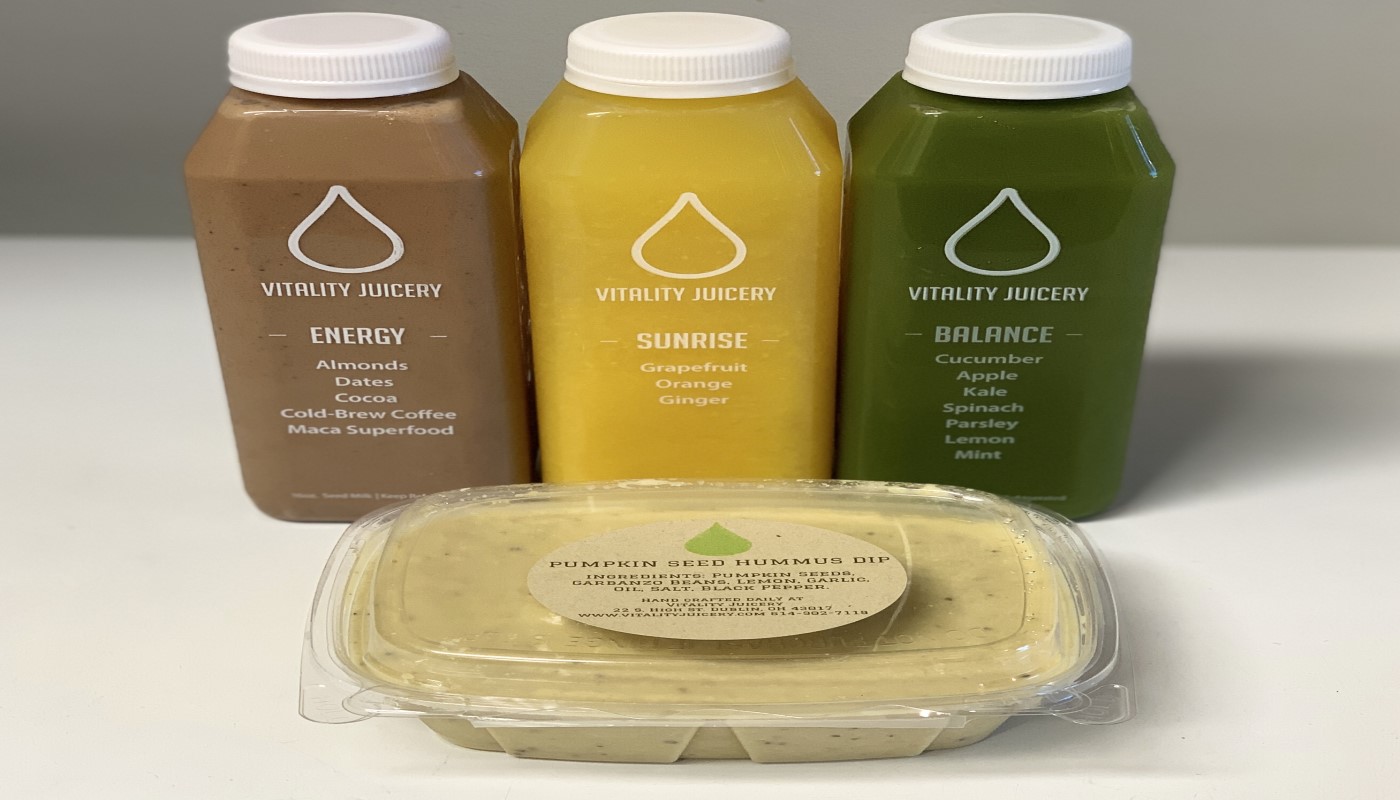 Order MINI CLEANSE (served with a side of the day) food online from Vitality Juicery store, Dublin on bringmethat.com