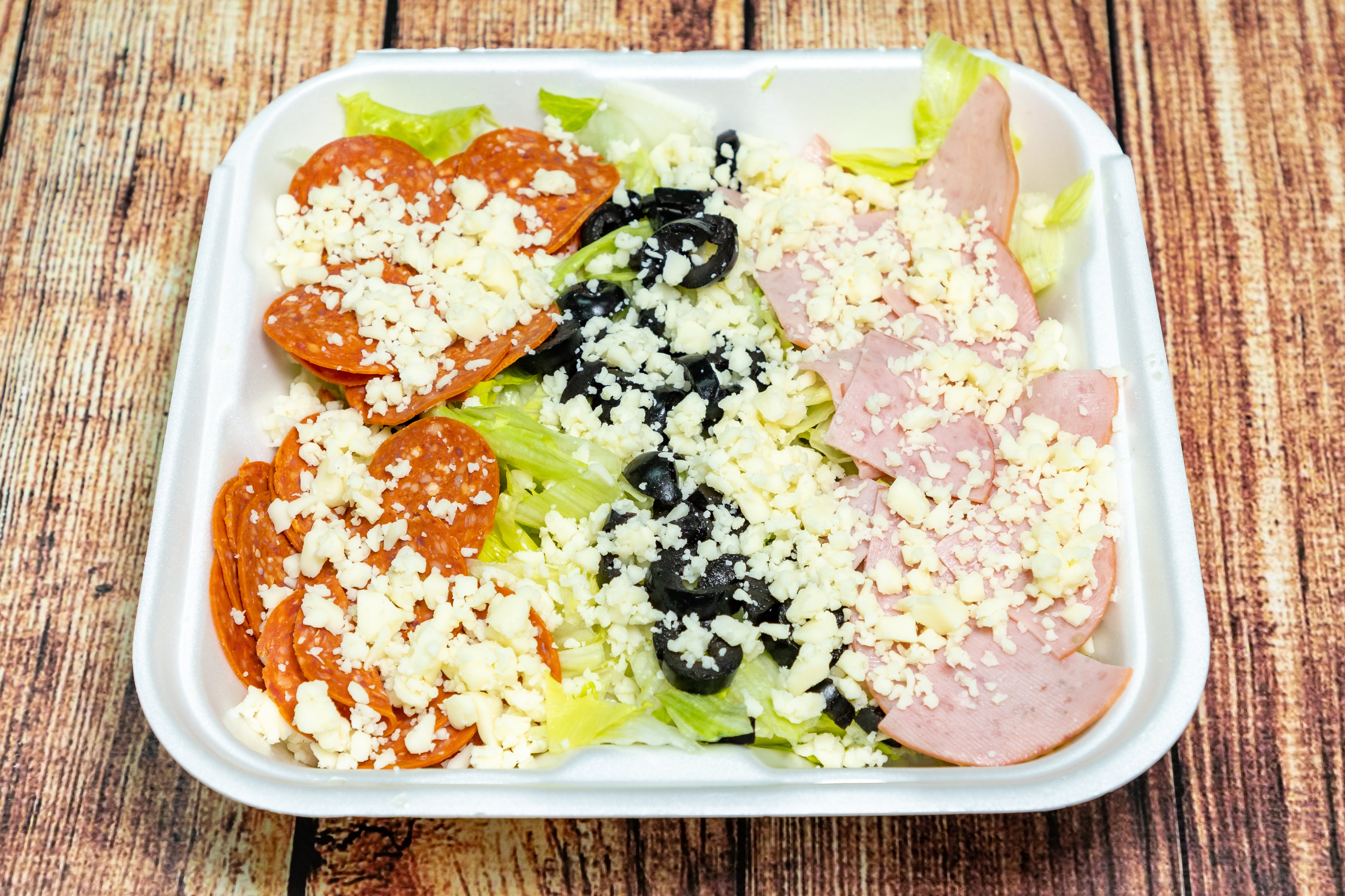 Order Antipasto Salad - Small food online from Big T's Pizza store, Rialto on bringmethat.com