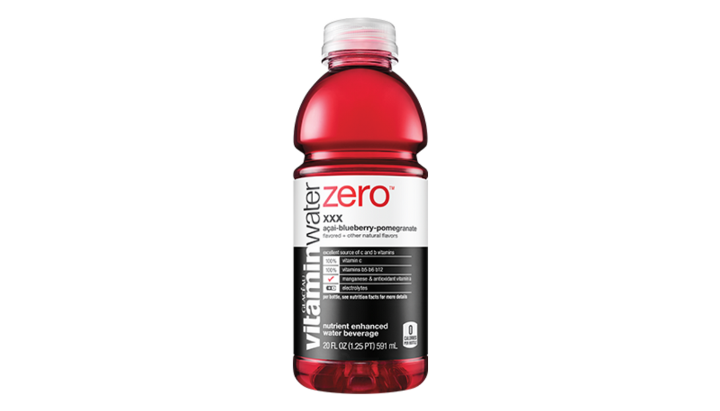 Order Glaceau Vitamin Water Zero Nutrient Enhanced Water Beverage XXX - Acai-Blueberry-Pomegranate 20 oz Bottle food online from Golden Rule Liquor store, West Hollywood on bringmethat.com