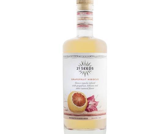 Order 21 SEEDS GRAPEFRUIT HIBISCUS INFUSED BLANCO, 750mL tequila (35.5% ABV) food online from Cold Spring Liquor store, Liberty Hill on bringmethat.com