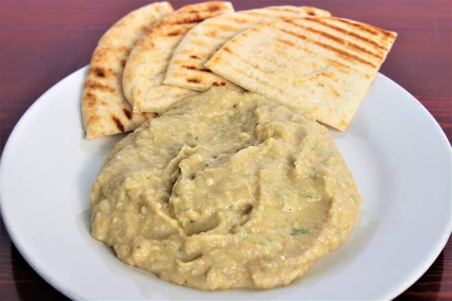 Order Babaganush with Pita  food online from Koko Mediterranean Grille store, Chicago on bringmethat.com