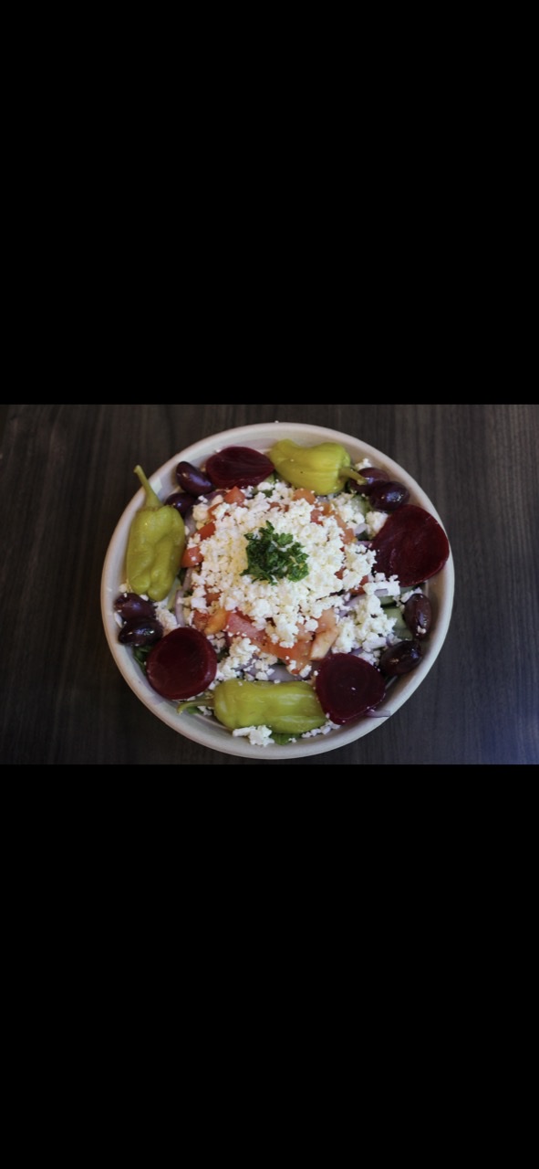 Order Greek Salad food online from Baba Dari Mediterranean Grill store, Ann Arbor on bringmethat.com