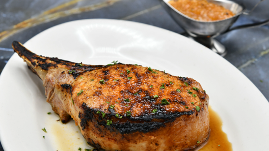 Order Prime Double-Cut Pork Chop food online from Morton The Steakhouse store, Palm Desert on bringmethat.com