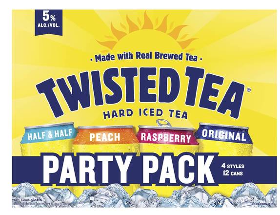 Order Twisted Tea Hard Iced Tea Party Pack 12 oz Cans (5% ABV) food online from Ampm store, Lemoore on bringmethat.com