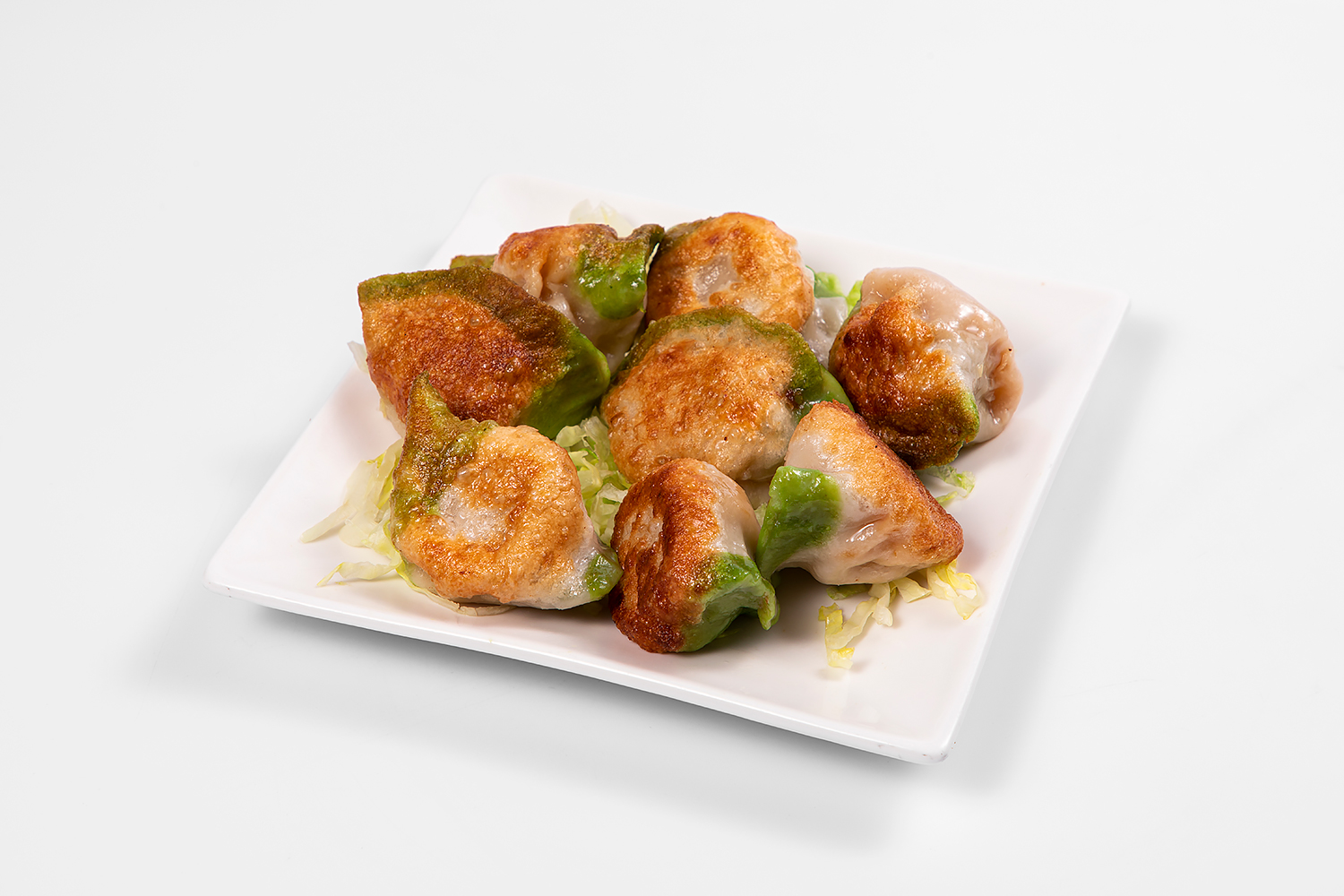 Order 8 Piece Fried Pork & Chinese Cabbage Dumplings food online from Tom Dim Sum store, Media on bringmethat.com
