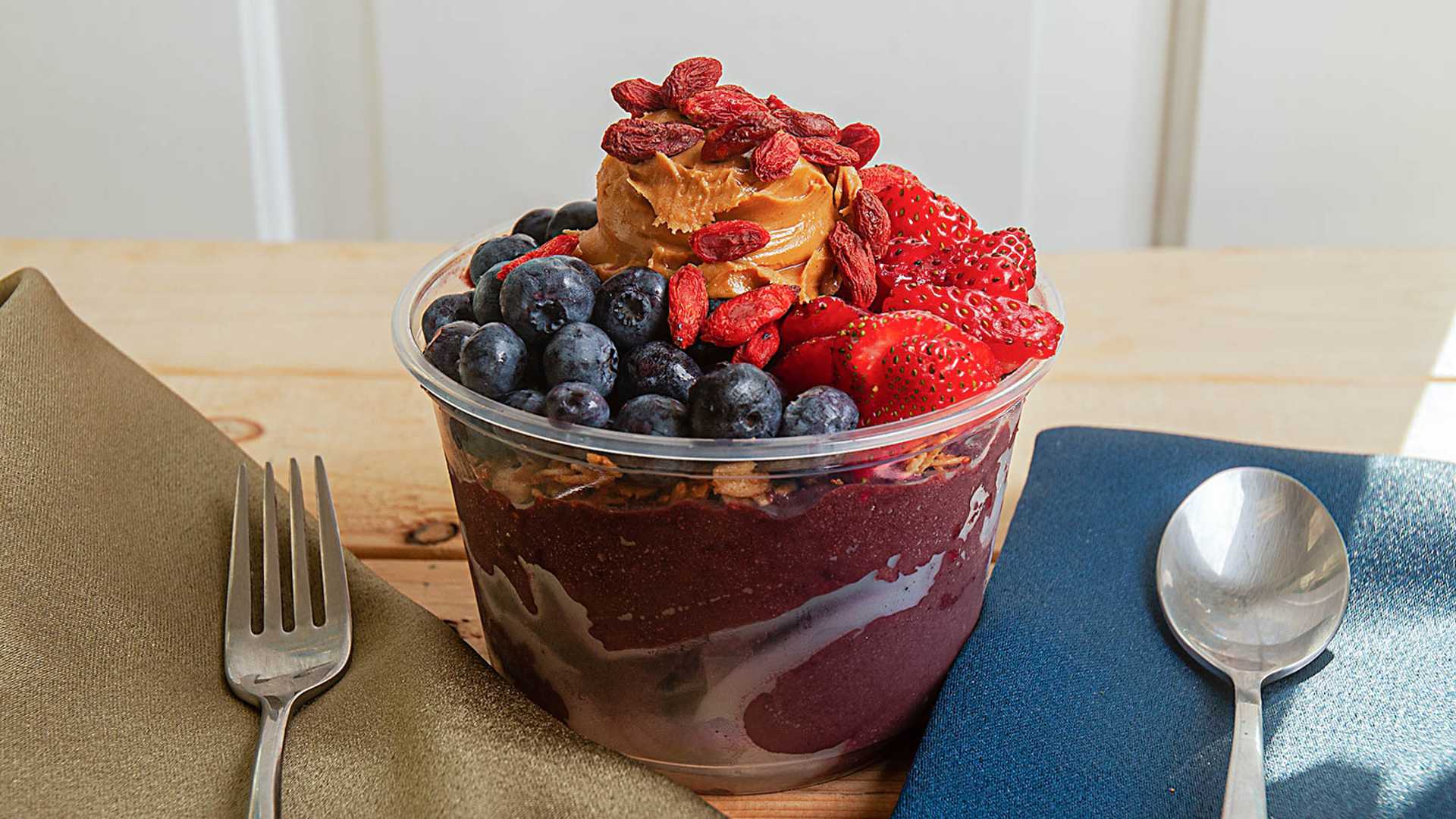 Order The PB and J Bowl food online from Boostin’ Bowls store, Philadelphia on bringmethat.com