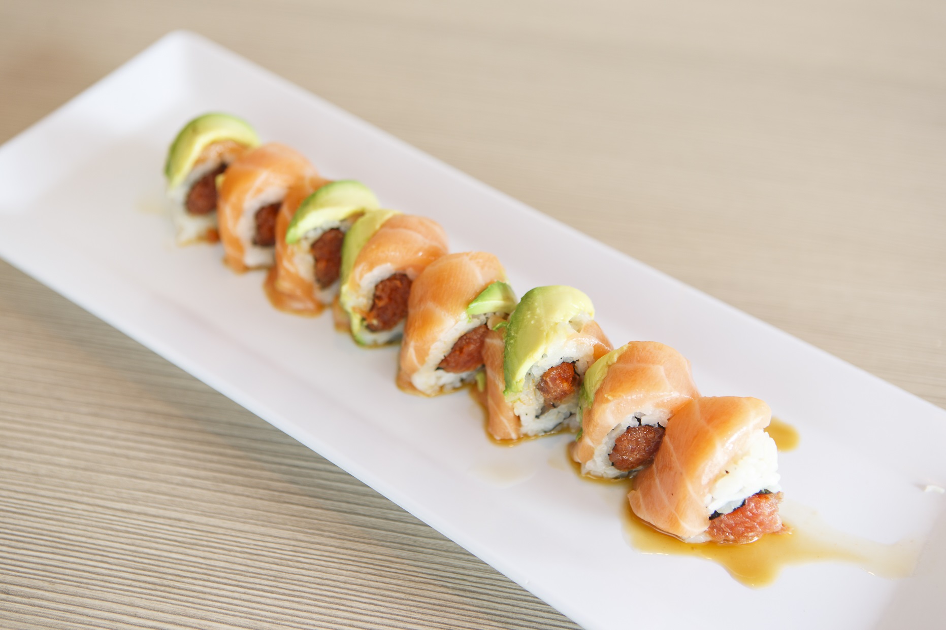 Order Laker Roll food online from What the fish sushi store, Los Angeles on bringmethat.com
