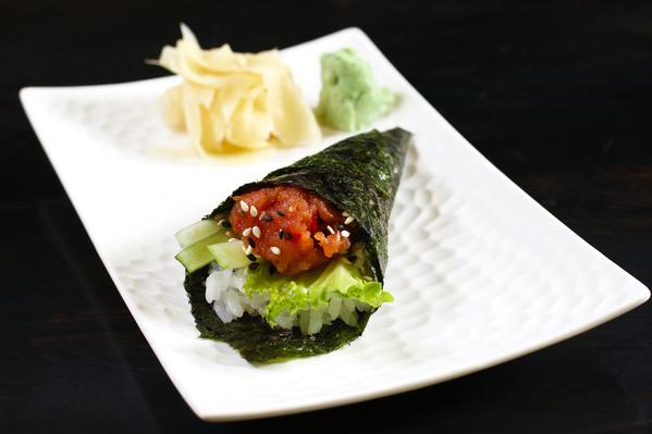 Order Spicy Tuna Hand Roll food online from Mura Dj Sushi store, San Francisco on bringmethat.com