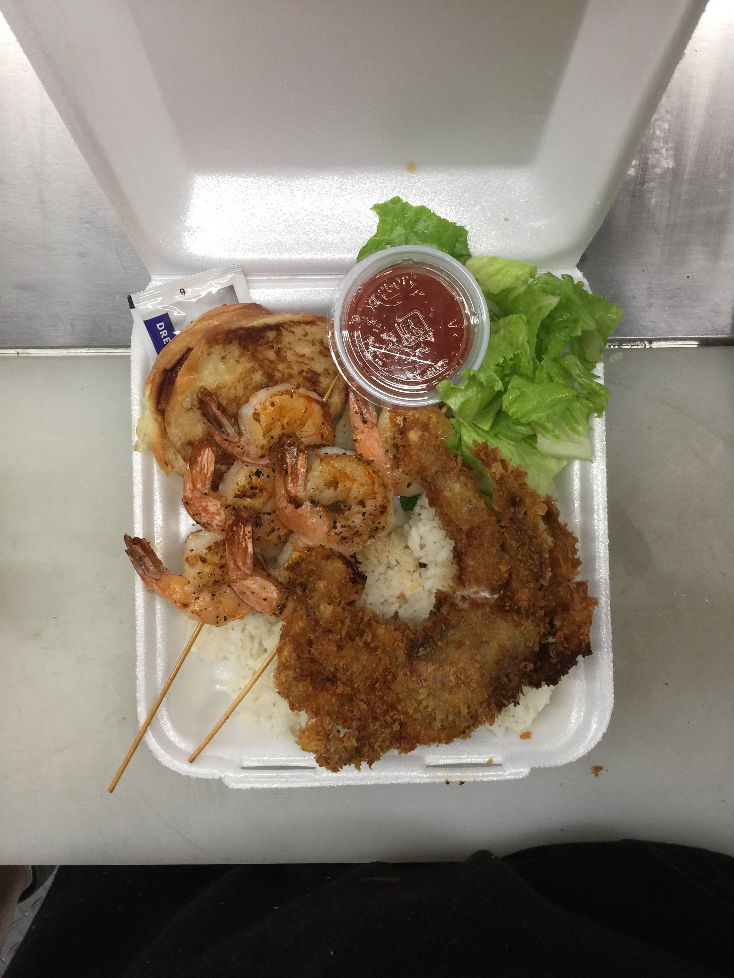 Order 50. Soft Shell Crab and Shrimp Kebab  food online from Blue Ocean Seafood & Steak store, Honolulu on bringmethat.com