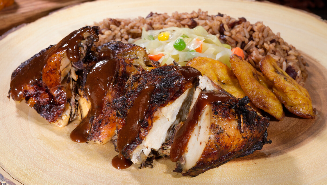 Order Jerk Chicken food online from Golden Krust Caribbean Restaurant store, Mattapan on bringmethat.com