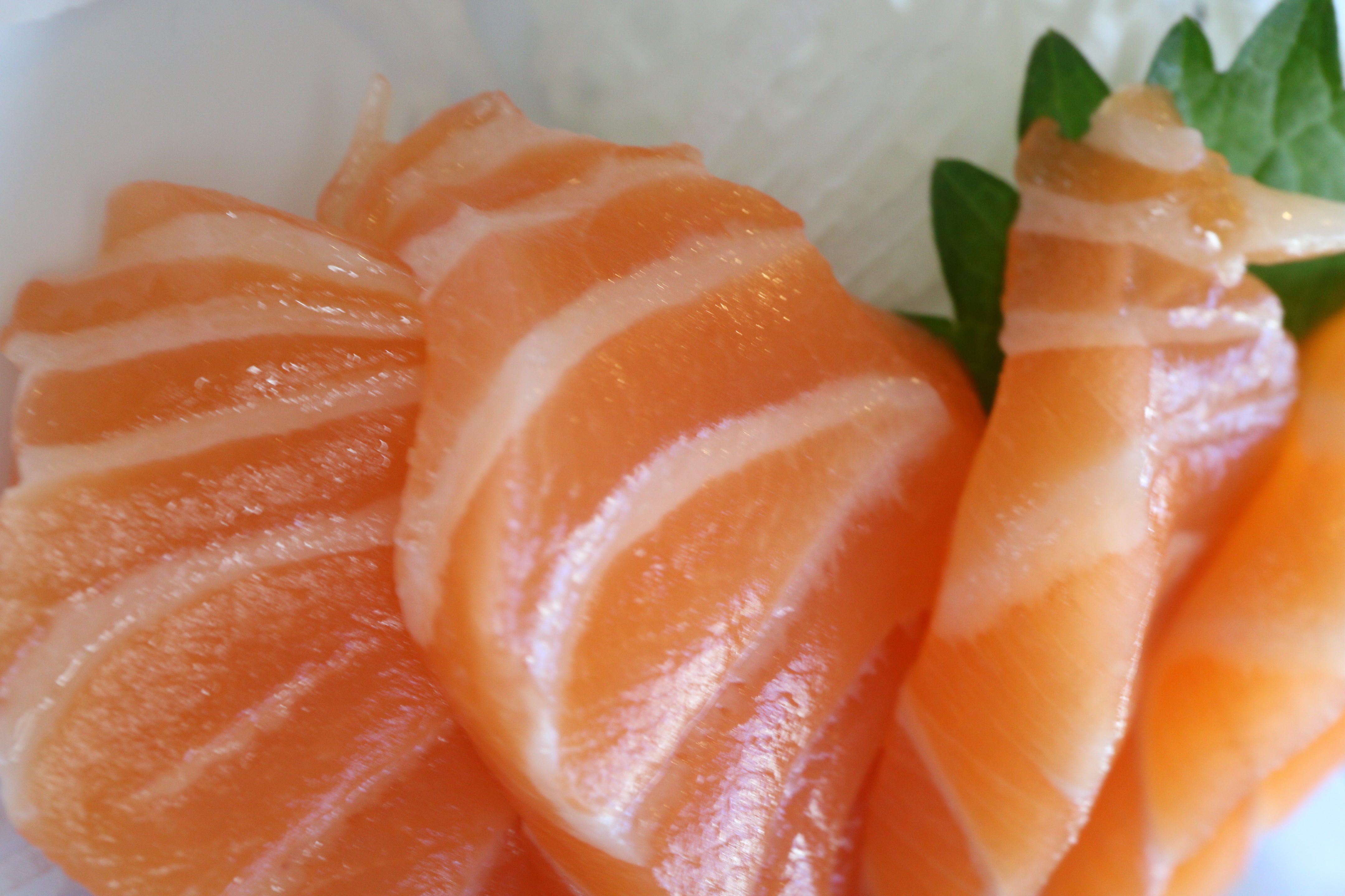 Order P06. Salmon Sashimi food online from Ayce Sushi Hb store, Huntington Beach on bringmethat.com
