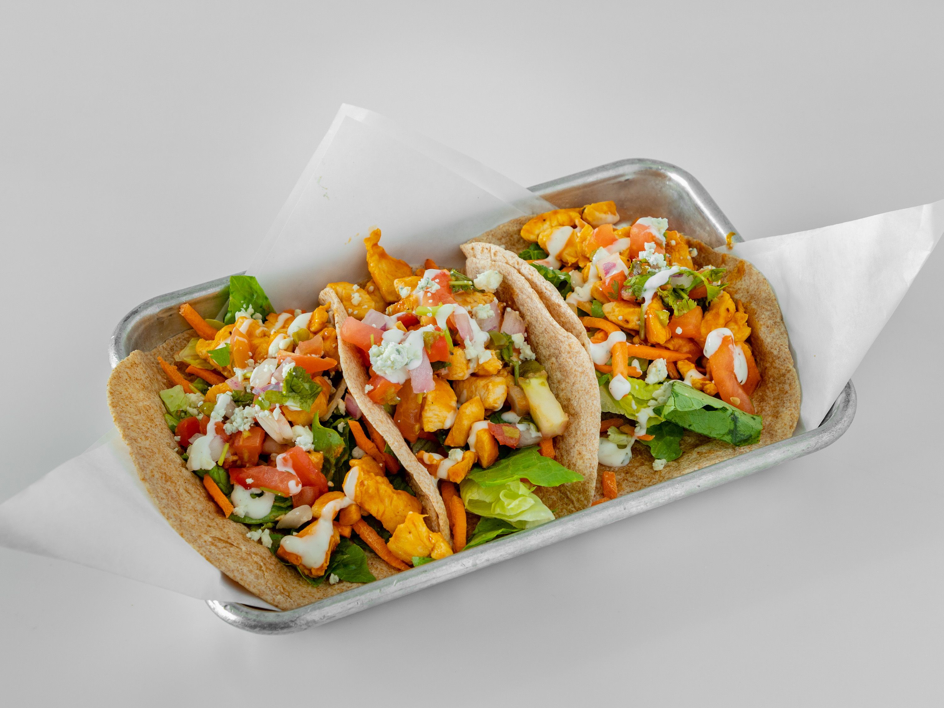 Order Buffalo Chicken Tacos food online from Fueled Fresh Kitchen store, Draper on bringmethat.com