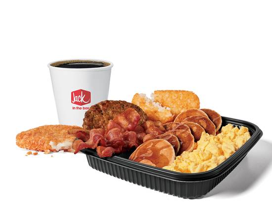 Order Jumbo Breakfast Platter w/ Bacon & Sausage Combo food online from Jack In The Box store, Carmichael on bringmethat.com
