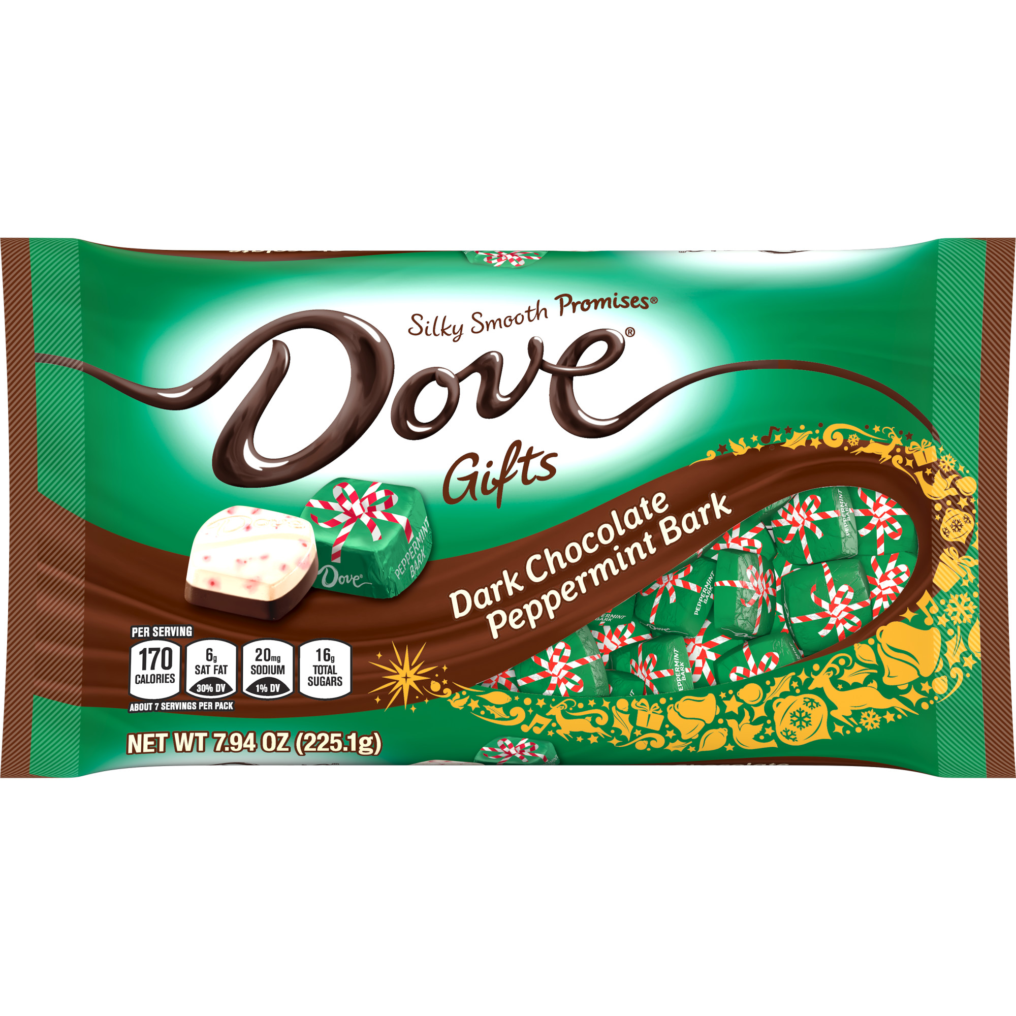 Order Dove Holiday Promises Peppermint Dark Chocolate Bark - 7.94 oz food online from Bartell store, Edmonds on bringmethat.com