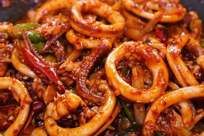 Order Spicy Stir-Fried Squid (Ojingeo Bokkeum) food online from Koreana Restaurant store, Beaverton on bringmethat.com