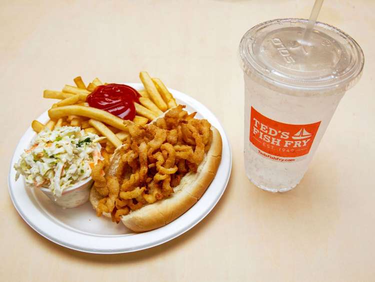 Order Clam Roll Combo food online from Ted's Fish Fry store, Clifton Park on bringmethat.com