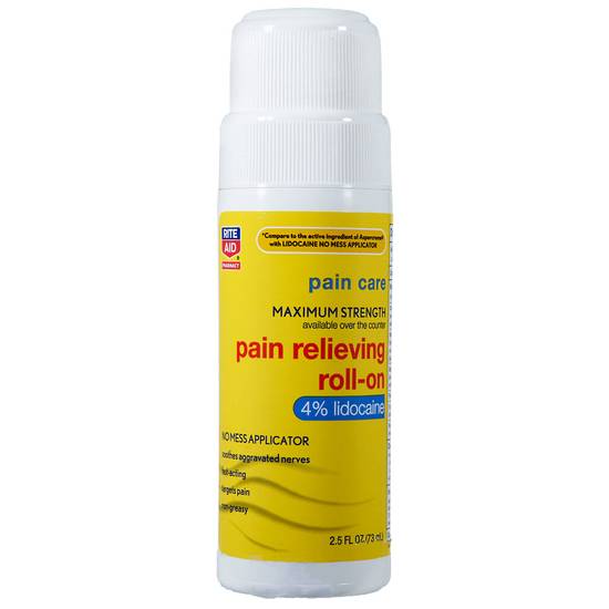 Order Rite Aid Maximum Strength Pain Relieving Roll On with 4% Lidocaine (2.5 oz) food online from Rite Aid store, EUGENE on bringmethat.com