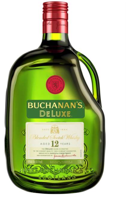 Order Buchanan's DeLuxe Aged 12 Years Blended Scotch Whisky, 1.75 L, 40% ABV food online from Windy City Liquor Market store, El Cajon on bringmethat.com