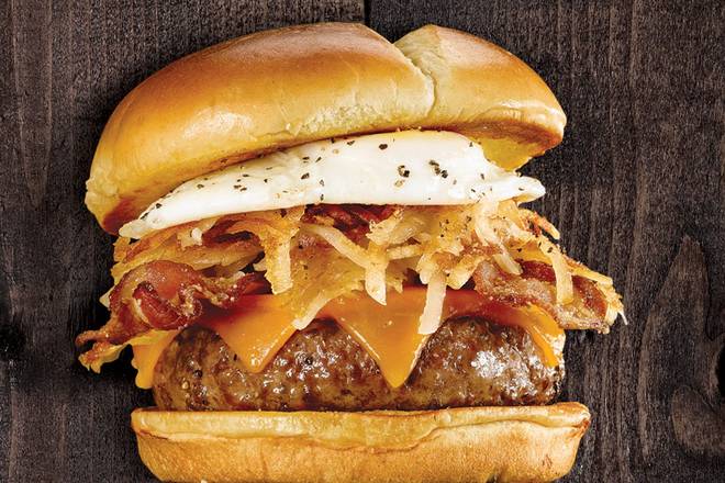 Order The Breakfast Burger food online from Perkins Restaurant & Bakery store, Hudson on bringmethat.com