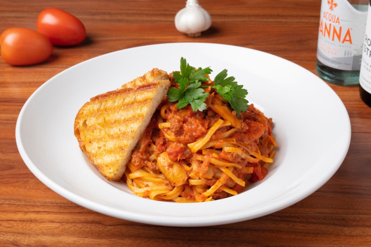 Order Linguine Bolognese food online from Panini Kabob Grill store, Santa Ana on bringmethat.com