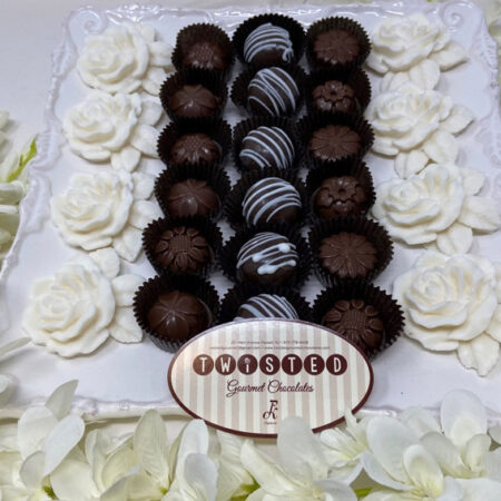 Order Chocolate white rose gift arrangement food online from Twisted Gourmet Chocolates store, Passaic on bringmethat.com