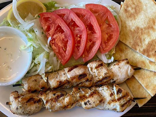 Order Chicken Kabob Plate food online from Dengeos store, Glenview on bringmethat.com