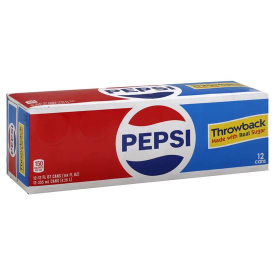 Order Pepsi Cola Real Sugar Soda Cans (12 oz x 12 ct) food online from Rite Aid store, LEWISTON on bringmethat.com