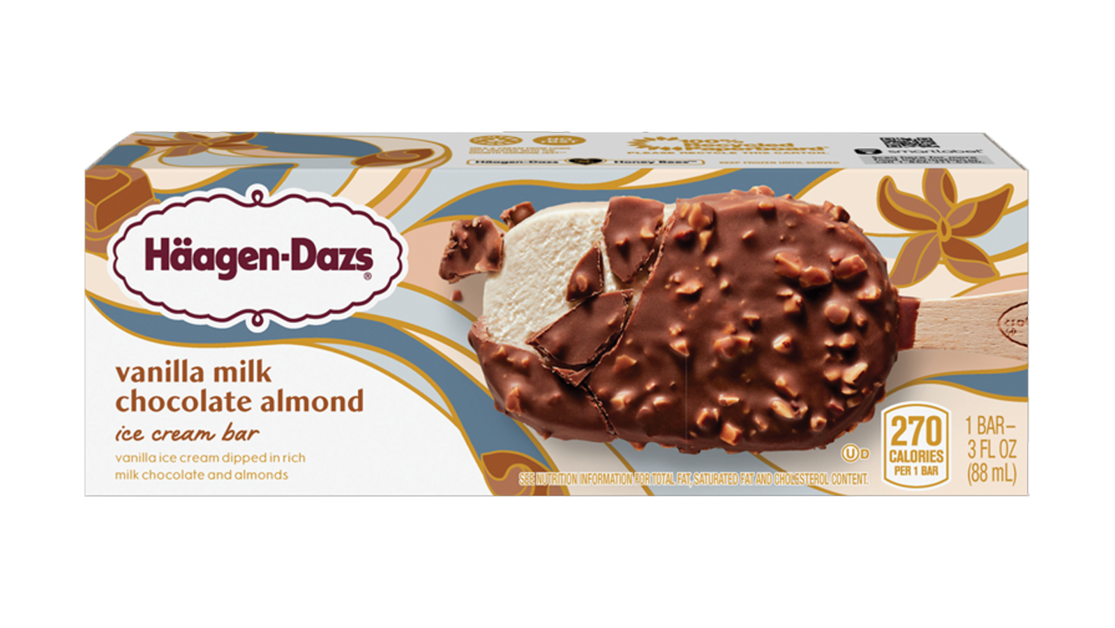 Order Haagen-Dazs Vanilla Milk Chocolate Almonds 3oz food online from Chevron Extramile store, Orange on bringmethat.com