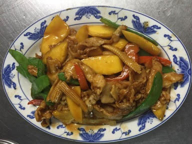 Order S13. Mango Chicken food online from Dongs Szechuan Village store, Springfield on bringmethat.com