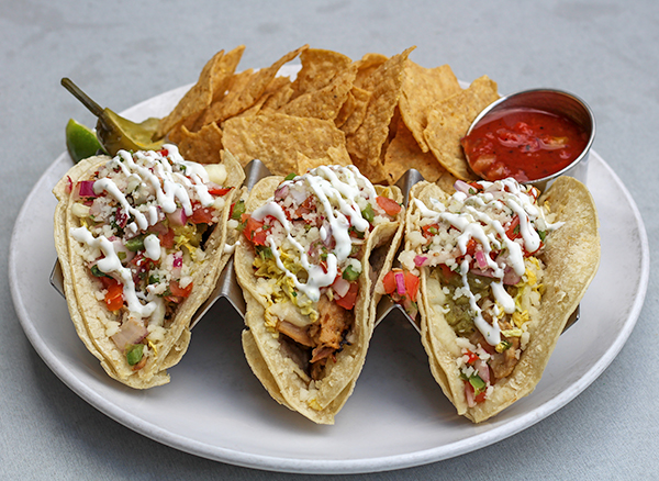 Order Mojo Pork Tacos food online from Gravity Taphouse Grille store, Grand Rapids on bringmethat.com
