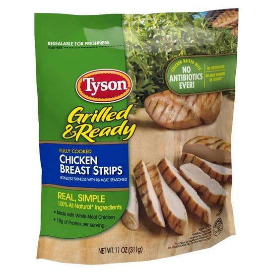 Order Tyson Grilled & Ready Frozen Chicken Breast Strips 11oz food online from Everyday Needs by Gopuff store, Clovis on bringmethat.com