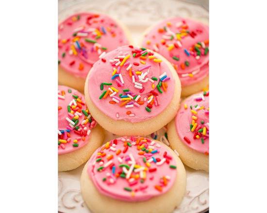 Order Pink Frosted Cookie food online from Soup Kettle Grille store, Meridian on bringmethat.com