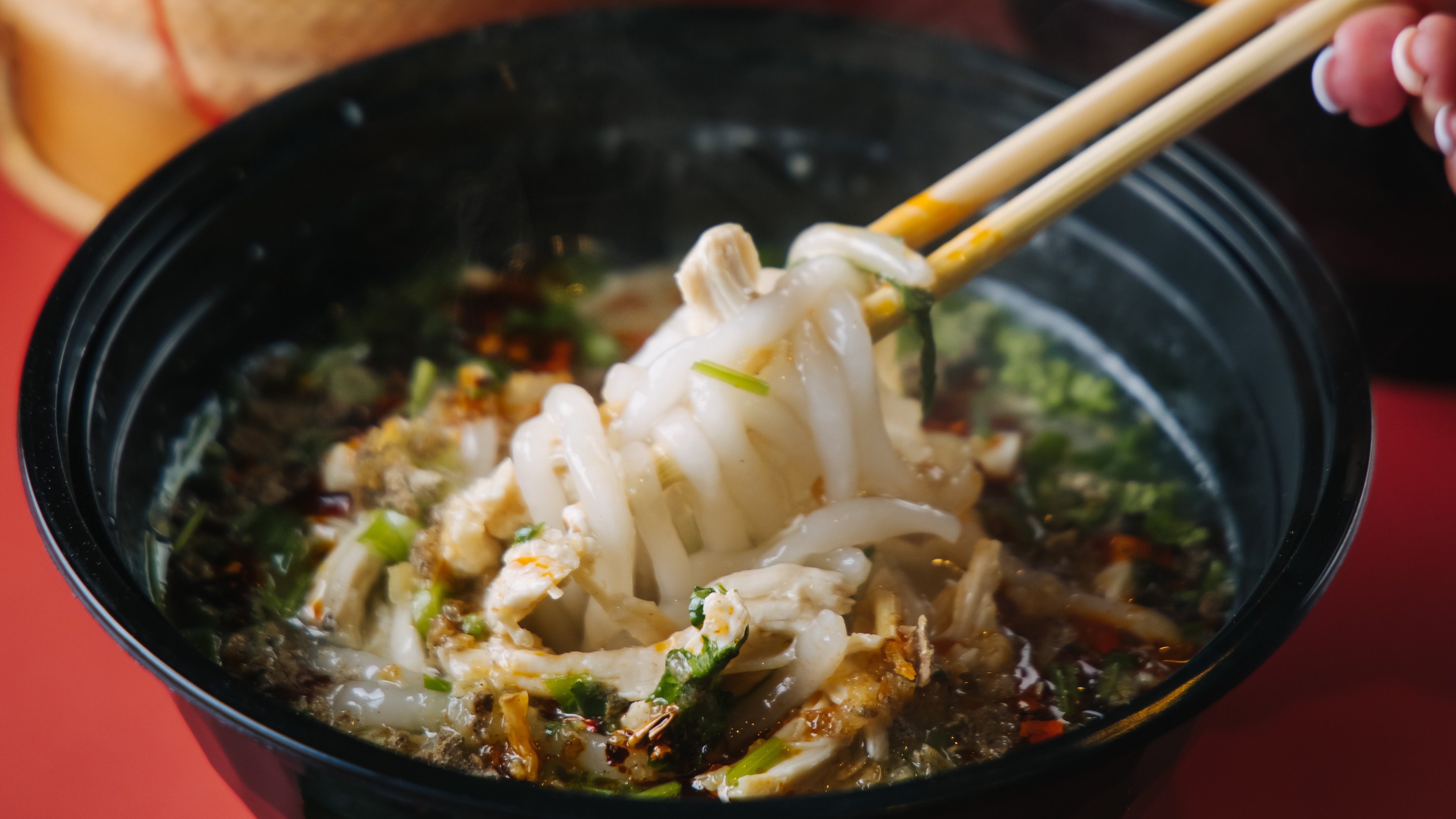 Order 07. Khao Piak Sen | Chicken Noodle Soup food online from Zaap Kitchen Of Casa Linda store, Dallas on bringmethat.com