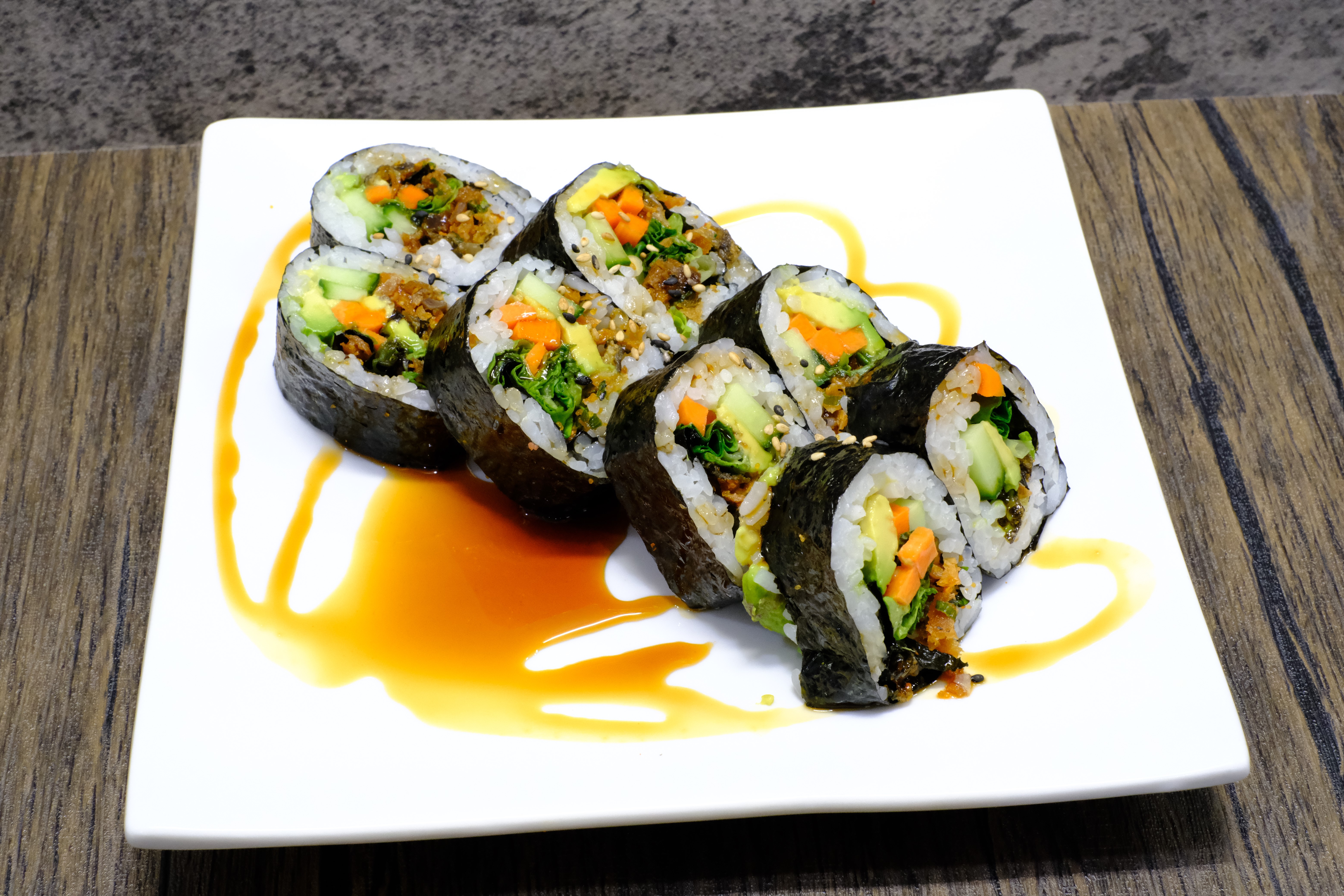 Order Salmon Skin Roll food online from Banzai Japanese Bar & Kitchen store, Fresno on bringmethat.com