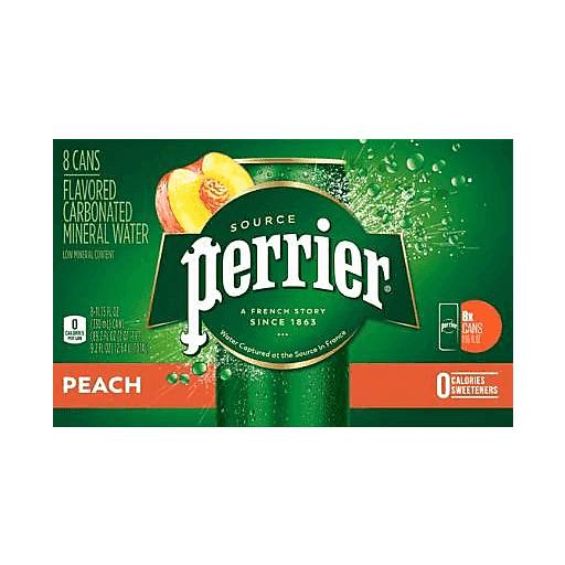 Order Perrier Sparkling Water Slim Can Peach (8PK 11.15 OZ) 140779 food online from BevMo! store, Greenbrae on bringmethat.com