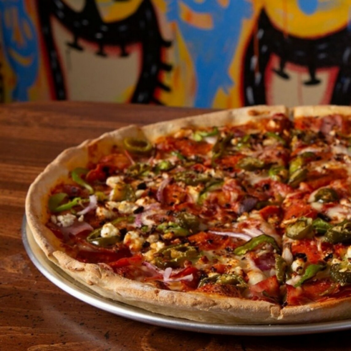 Order Brazos Pizza (14") food online from Austin's Pizza store, Austin on bringmethat.com