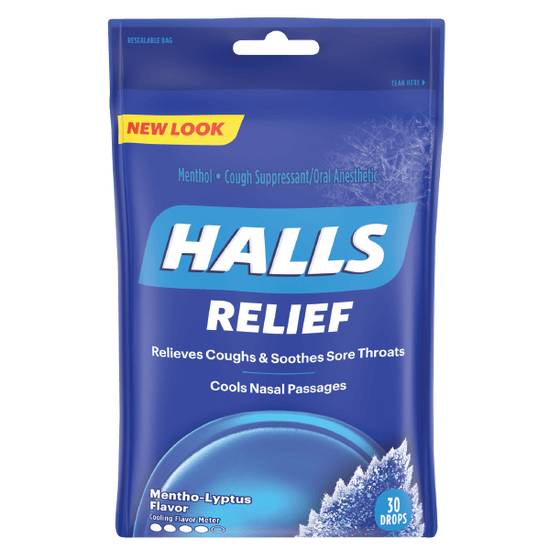 Order Halls Mentho-Lyptus Bag 30ct food online from Casey store, Lawrence on bringmethat.com