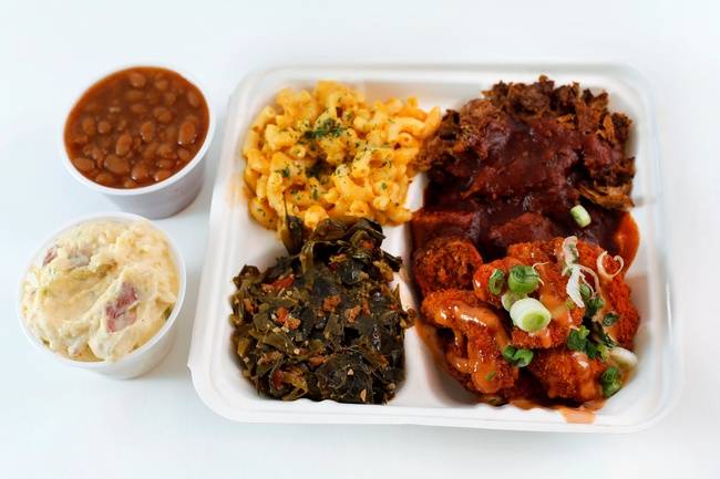 Order Combo Plate food online from Vegan Mob store, Oakland on bringmethat.com
